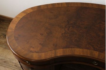 中古　美品　DREXEL HERITAGE(ドレクセルヘリテイジ)　Cameo Classics(キャメオクラシックス)　高級感溢れるキドニーデスク(定価約170万円)(両袖デスク、机、在宅ワーク、在宅用ワークデスク、カウンターテーブル)(R-057850)
