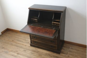 中古　飛騨産業　キツツキ　プロヴィンシャルシリーズ　上品なデザインと堅牢なつくりが魅力のライティングビューロー(定価約54万円)(ワークデスク、机、簿記机、在宅ワーク、在宅用チェスト)(R-057860)
