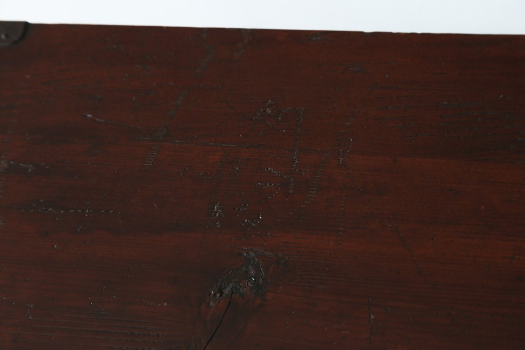 和製アンティーク　黒漆塗りと趣ある金具が魅力的な庄内小箪笥　(R-057862)