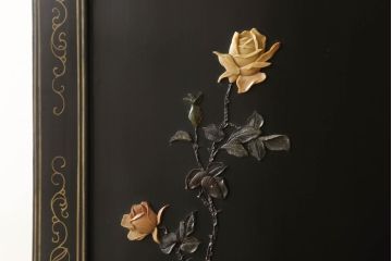 アジアビンテージ　中国デザイン　豪華な石細工が目を引く、まるで美術品のようなキャビネット(戸棚、収納棚、ヴィンテージ)(R-057869)