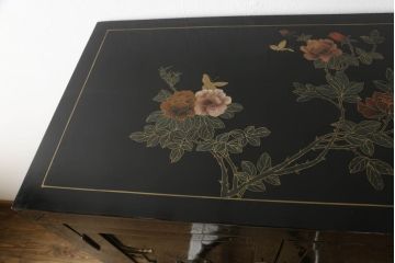 アジアビンテージ　中国デザイン　豪華な石細工が目を引く、まるで美術品のようなキャビネット(戸棚、収納棚、ヴィンテージ)(R-057869)