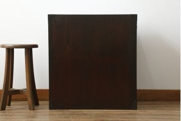 和製アンティーク　前面欅材(ケヤキ材)　漆塗り　歴史を感じさせる佇まいが魅力的な庄内小箪笥(和タンス、小物収納、引き出し、整理箪笥、時代箪笥)(R-057870)