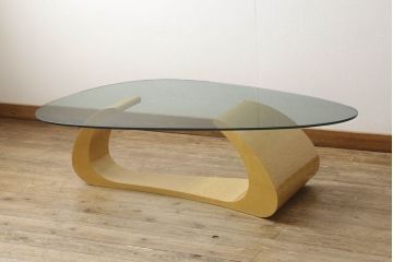 中古　超美品　松創　ウィーンNo.2　モダンなデザインが目を引くセンターテーブル(定価約73万円)(ローテーブル、ガラステーブル、リビングテーブル)(R-057874)