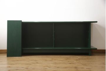 中古　美品　展示品　希少デザイン!　総漆塗り　和モダンな雰囲気と鮮やかな緑色が素敵なサイドボード(定価約80万円)(収納棚、戸棚、リビングボード)(R-057883)