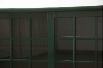 中古　美品　展示品　希少デザイン!　総漆塗り　和モダンな雰囲気と鮮やかな緑色が素敵なサイドボード(定価約80万円)(収納棚、戸棚、リビングボード)(R-057883)
