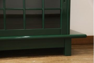 中古　美品　展示品　希少デザイン!　総漆塗り　和モダンな雰囲気と鮮やかな緑色が素敵なサイドボード(定価約80万円)(収納棚、戸棚、リビングボード)(R-057883)