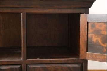 中古　美品　松本民芸家具　当店リメイク　和と洋どちらの空間にも取り入れやすいローボード(収納棚、戸棚、サイドボード、テレビ台、テレビボード)(R-057891)