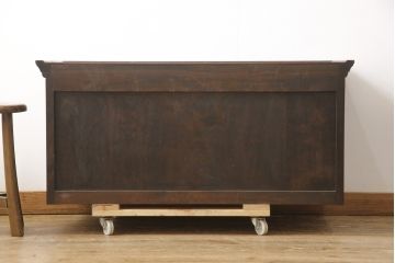 中古　美品　松本民芸家具　当店リメイク　和と洋どちらの空間にも取り入れやすいローボード(収納棚、戸棚、サイドボード、テレビ台、テレビボード)(R-057891)