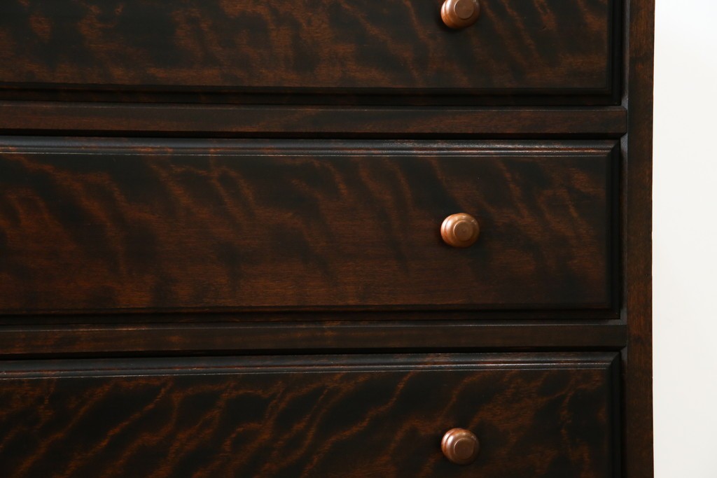 中古　美品　松本民芸家具　当店リメイク　シックな佇まいが魅力!落ち着きのある空間づくりにおすすめのローチェスト　(R-057893)