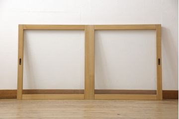 中古　極美品　タモ材　上質な和の空間づくりにおすすめ! 品を感じる水屋箪笥サイドボード(収納棚、キャビネット、食器棚、戸棚)(R-057895)