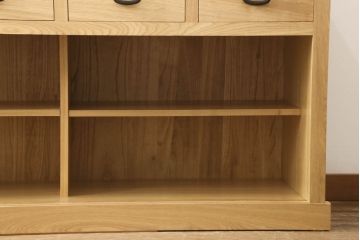 中古　極美品　タモ材　上質な和の空間づくりにおすすめ! 品を感じる水屋箪笥サイドボード(収納棚、キャビネット、食器棚、戸棚)(R-057896)