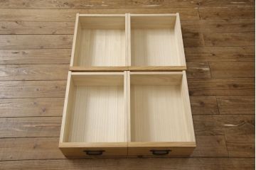 中古　極美品　タモ材　上質な和の空間づくりにおすすめ! 品を感じる水屋箪笥サイドボード(収納棚、キャビネット、食器棚、戸棚)(R-057896)