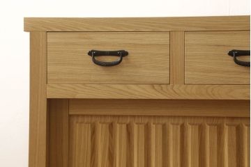 中古　極美品　タモ材　上質な和の空間づくりにおすすめ! 品を感じる水屋箪笥サイドボード(収納棚、キャビネット、食器棚、戸棚)(R-057896)