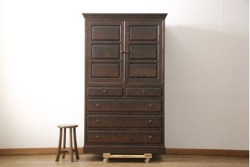 中古　美品　松本民芸家具　A型和タンス　衣装盆付き!　落ち着いた品のある和タンス(定価約68万円)(チェスト、引き出し、洋服タンス、着物箪笥)(R-057897)