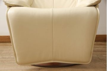 中古　本革　ノルウェー　Hjellegjerde(イエリアーダ社)　優雅なくつろぎの時間におすすめのリクライニングチェア(椅子、アームチェア、1人掛けソファ)(R-057899)