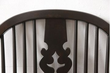 中古　美品　松本民芸家具　#44A型　洋風のクラシカルなデザインが美しいウィンザーチェア(定価約18万円)(アームチェア、椅子、イス、ウインザーチェア)(R-057901)