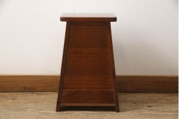和製アンティーク　高級品　希少!　総桐材　総漆塗り　ちょっとした飾り台にも使えそうな踏み台(ステップ、飾り台、花台)(R-057914)