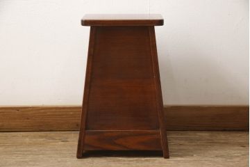 和製アンティーク　高級品　希少!　総桐材　総漆塗り　ちょっとした飾り台にも使えそうな踏み台(ステップ、飾り台、花台)(R-057914)