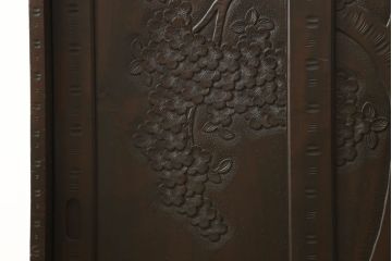 和製ビンテージ　軽井沢彫り　細部まで施された彫刻が美しい下駄箱(キャビネット、戸棚、収納棚、ヴィンテージ)(R-057916)