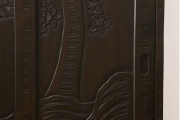 和製ビンテージ　軽井沢彫り　細部まで施された彫刻が美しい下駄箱(キャビネット、戸棚、収納棚、ヴィンテージ)(R-057916)