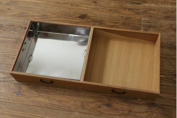 中古　民芸家具　和の空間づくりに取り入れたいシンプルな置き水屋(置水屋、茶水屋、戸棚、茶棚、収納棚)(R-057918)