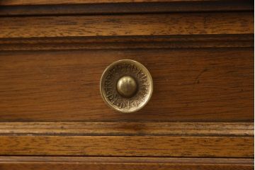 中古　美品　DREXEL HERITAGE(ドレクセルヘリテイジ)　Triune(トライユン)　レザートップが格好いいマホガニー材製のデスク(定価約75万円)(両袖机、在宅ワーク、在宅用ワークデスク)(R-057924)