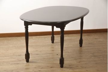 中古　美品　北海道民芸家具　希少な絶版品!　#475　深みのある色合いが美しいダイニングテーブル(食卓、オーバルテーブル、楕円)(R-057925)