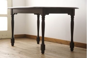 中古　美品　北海道民芸家具　希少な絶版品!　#475　深みのある色合いが美しいダイニングテーブル(食卓、オーバルテーブル、楕円)(R-057925)