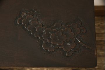 和製ビンテージ　軽井沢彫り　ちょっとした飾り台にもなりそうなスツール(椅子、チェア、ヴィンテージ)(R-057928)