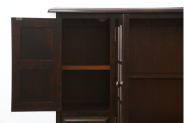 中古　北海道民芸家具　木のあたたかみを感じるサイドボード(収納棚、リビングボード、キャビネット)(R-057934)