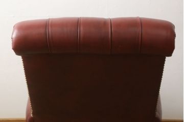 中古　美品　アメリカ高級家具　ハンコックアンドムーア(Hancock & Moore)　クラシカルで品のある本革レザーデスクチェア(定価約60万円)(アームチェア、一人掛けソファ、椅子、イス)(R-057937)