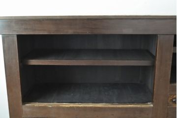 和製アンティーク　京都産　重厚感ある佇まいの水屋箪笥(京水屋、食器棚、戸棚、収納棚、キャビネット)(R-057941)