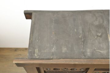 和製アンティーク　京都産　重厚感ある佇まいの水屋箪笥(京水屋、食器棚、戸棚、収納棚、キャビネット)(R-057941)
