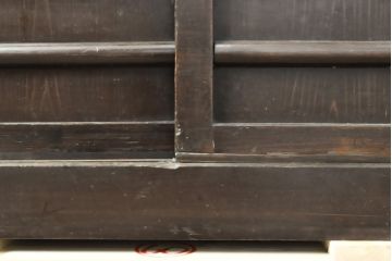 和製アンティーク　京都産　重厚感ある佇まいの水屋箪笥サイドボード(京水屋、食器棚、戸棚、収納棚、キャビネット)(R-057943)
