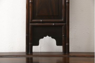 中国アンティーク　総黒檀(コクタン)材　最高級　細工の素晴らしいチェア(アームチェア、板座チェア)(R-057955)