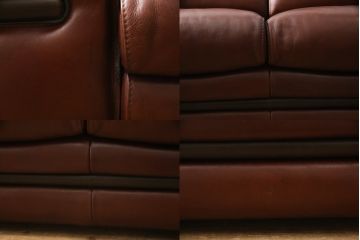 中古　EURO CASA(ユーロ・カーサ)取り扱い　イタリア　フォルメンティ　本革　高級感あふれる2.5人掛けレザーソファ(定価約120万円)(2人掛け、3人掛け)(R-057957)