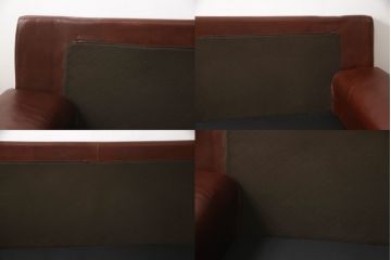 中古　EURO CASA(ユーロ・カーサ)取り扱い　イタリア　フォルメンティ　本革　高級感あふれる2.5人掛けレザーソファ(定価約120万円)(2人掛け、3人掛け)(R-057957)