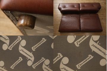 中古　EURO CASA(ユーロ・カーサ)取り扱い　イタリア　フォルメンティ　本革　高級感あふれる2.5人掛けレザーソファ(定価約120万円)(2人掛け、3人掛け)(R-057957)