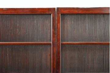 アンティーク建具　最高級!　脅威の縦桟110本!!極めて上質な万本格子戸4枚セット(引き戸)(R-057969)