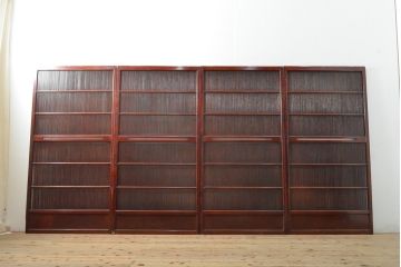 アンティーク建具　最高級!　脅威の縦桟110本!!極めて上質な万本格子戸4枚セット(引き戸)(R-057969)