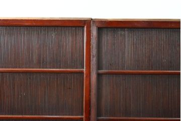アンティーク建具　最高級!　脅威の縦桟110本!!極めて上質な万本格子戸4枚セット(引き戸)(R-057969)