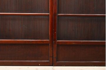 アンティーク建具　最高級!　脅威の縦桟110本!!極めて上質な万本格子戸4枚セット(引き戸)(R-057969)