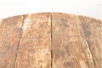 中国アンティーク　希少!ケヤキ材(欅材)　時を経た味わいが魅力的な分割式丸テーブル(ダイニングテーブル、2人掛け、4人掛け、アジアン)(R-057971)
