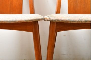 デンマークビンテージ　チーク材　洗練されたデザインが美しいダイニングチェア4脚セット(椅子、イス、ヴィンテージ、北欧)(R-057972)