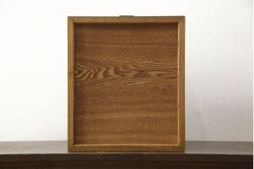 中古　極美品　伝統工芸　江戸指物　タモ材・中桐　独特な木目が目を引く小引き出し(定価約28万円)(小物入れ、小物収納、卓上収納)(R-057974)