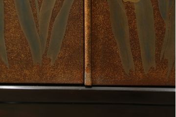 中古　美品　最高級　総漆塗り　まるで絵画のような前面蒔絵と螺鈿細工の意匠が楽しめる洋服タンス(ワードローブ、衣装箪笥、収納棚)(定価約400万円)(R-057976)
