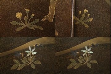 中古　美品　最高級　総漆塗り　まるで絵画のような前面蒔絵と螺鈿細工の意匠が楽しめる中桐箪笥(和タンス、和たんす、着物箪笥、和服箪笥、引き出し)(定価約400万円)(R-057977)