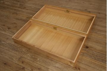 中古　美品　屋久杉　突き板　密に詰まった木目が美しいワードローブ(突板、洋服タンス、衣装箪笥)(R-057980)