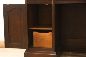 中古　北海道民芸家具　落ち着きのある大人の空間を演出するドレッサー+スツールセット(鏡台)(R-057993)