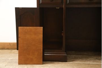 中古　北海道民芸家具　落ち着きのある大人の空間を演出するドレッサー+スツールセット(鏡台)(R-057993)